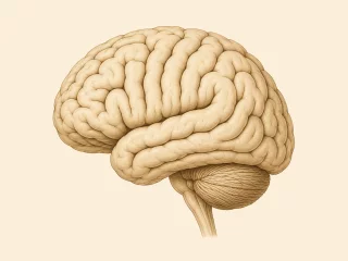 Illustration du cerveau accompagnant les explications sur le glioblastome.